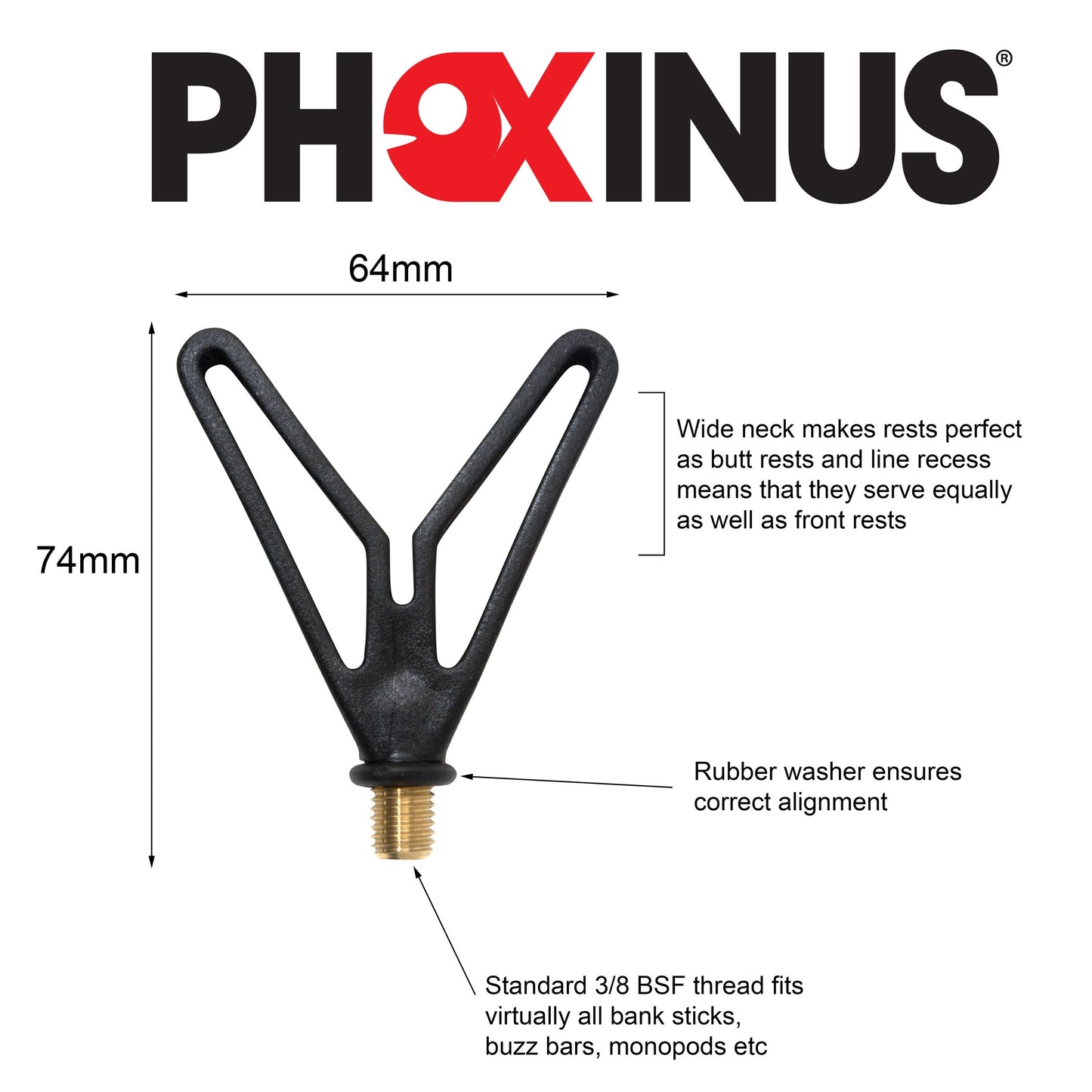 4 x Phoxinus Plastic V Rod Rests