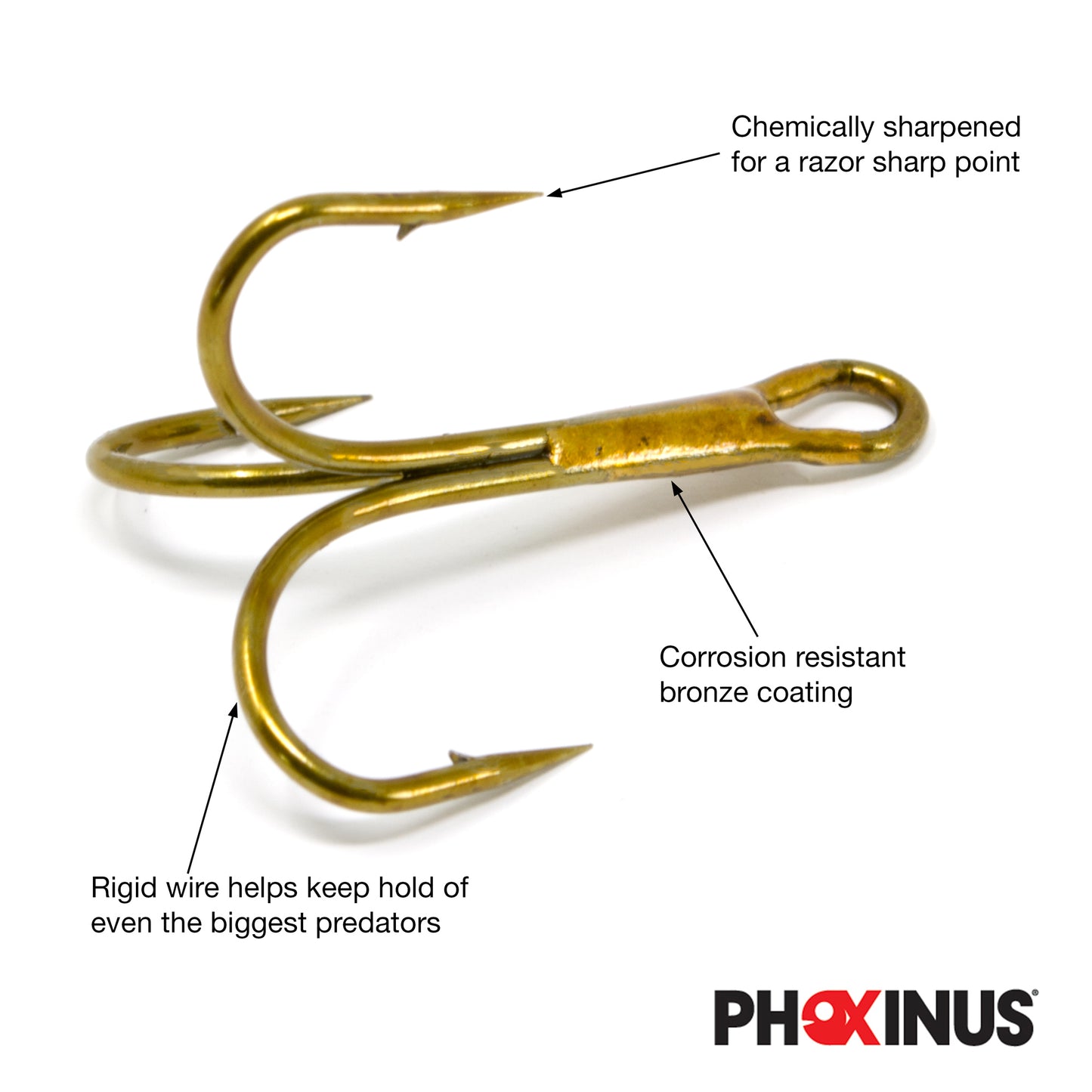 Phoxinus Bronze Treble Hooks