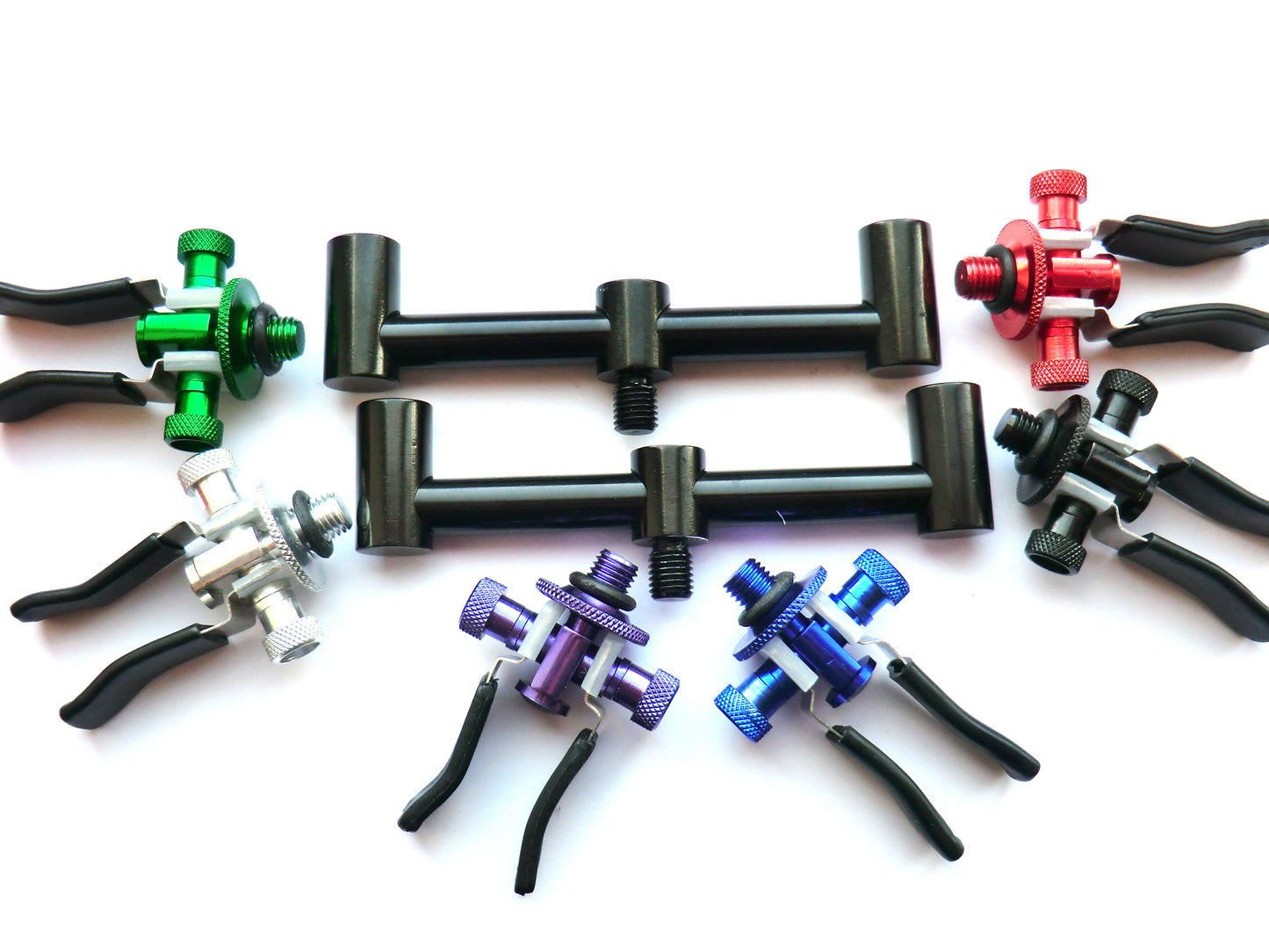 Phoxinus Mini Buzz Bars x2  AND  Adjustable Anodised Aluminium Butt Rest x2