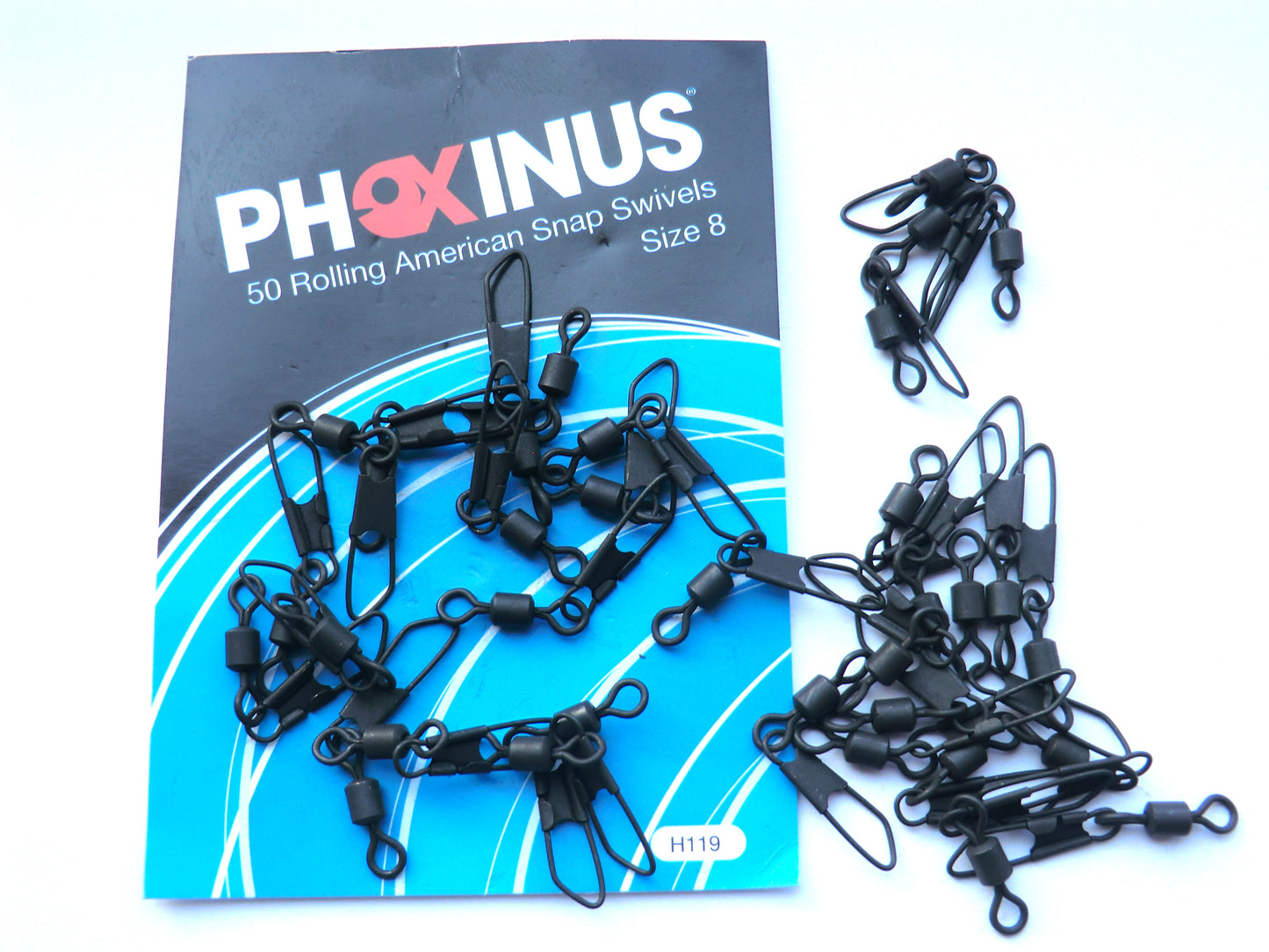 50 Size 8 American Rolling Snap Swivels
