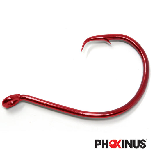 Blood Red Circle Hooks - Freshwater/Sea fishing hooks - For Predator Fish like Pike and Bass