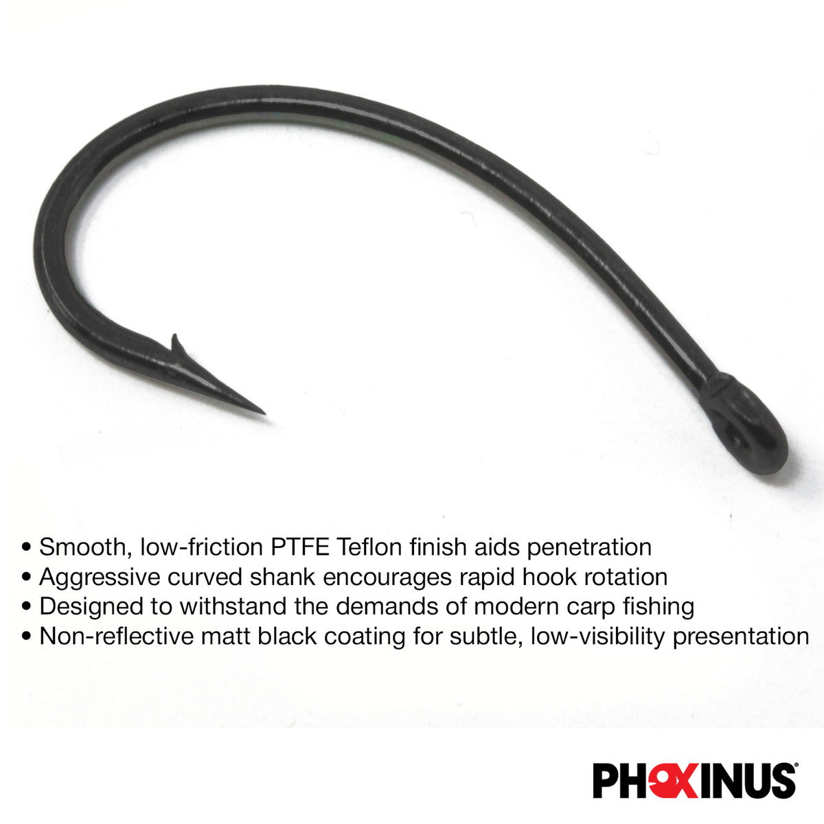 PTFE Teflon Coated Curve Shank Professional Series Carp Fishing Hooks