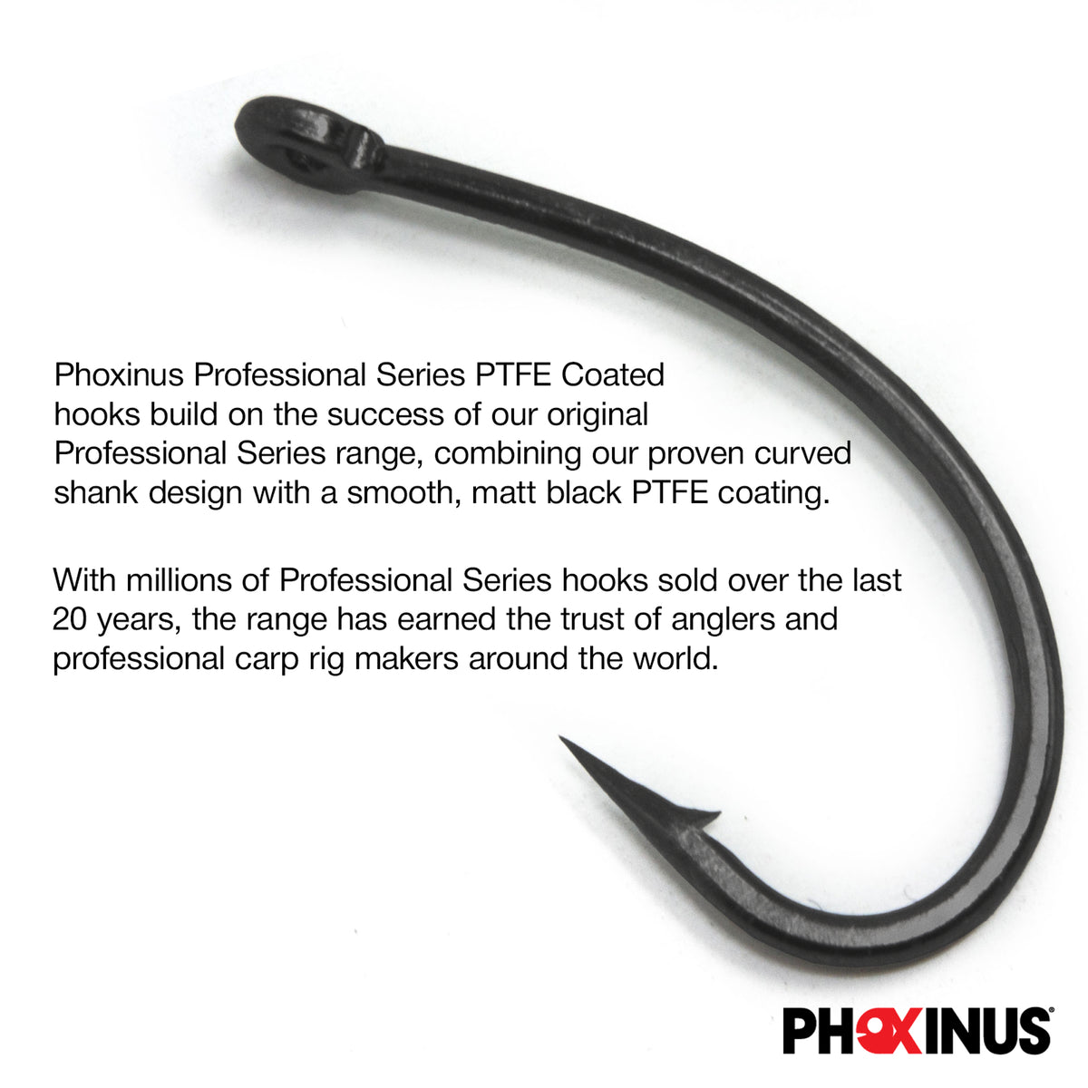 PTFE Teflon Coated Curve Shank Professional Series Carp Fishing Hooks